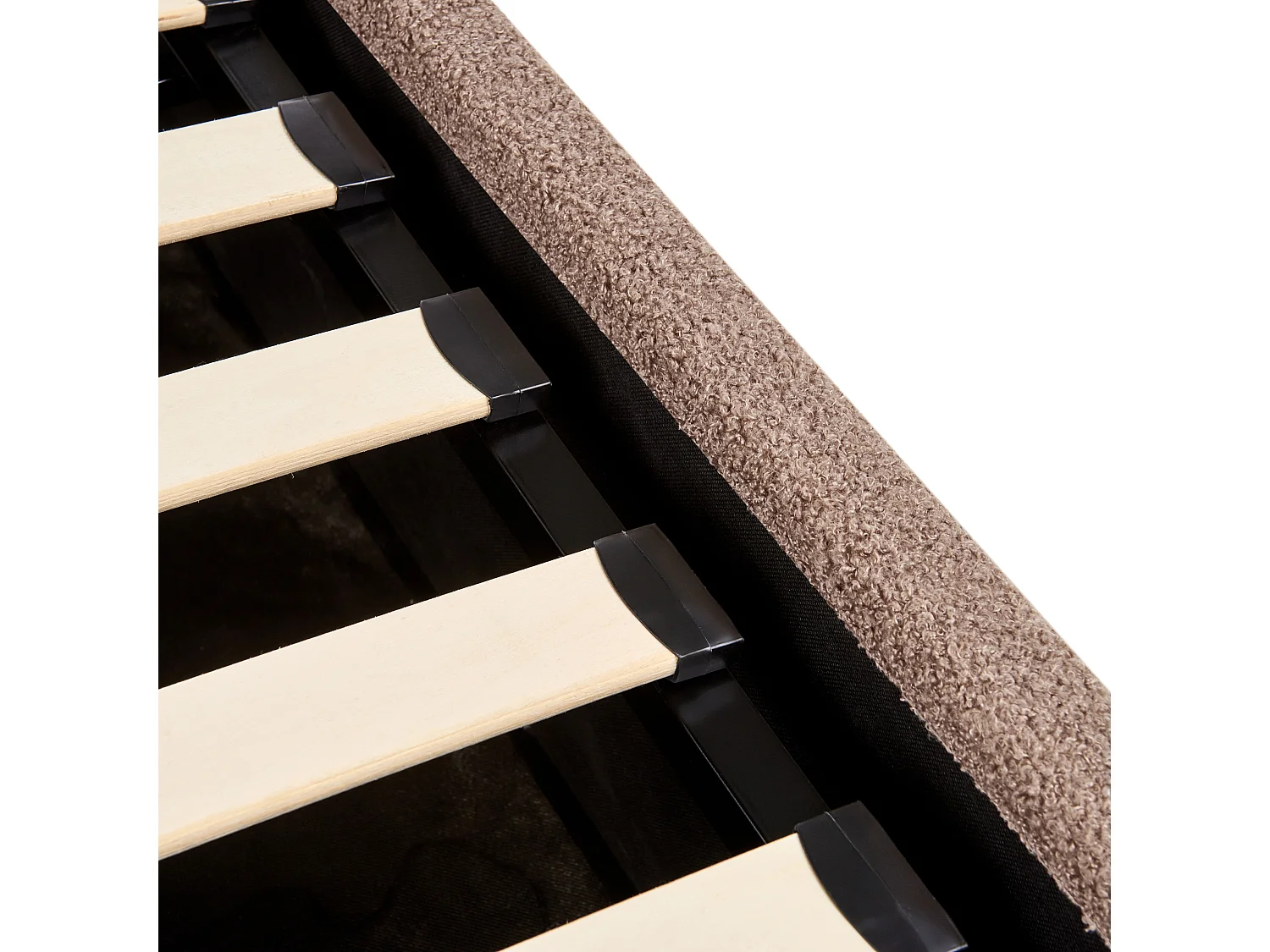 Letto contenitore Bouclé ORBEY 140 x 200 cm Marrone