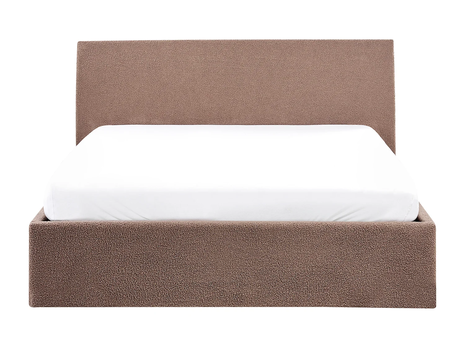 Lit ottoman Bouclé ORBEY 140 x 200 cm Marron