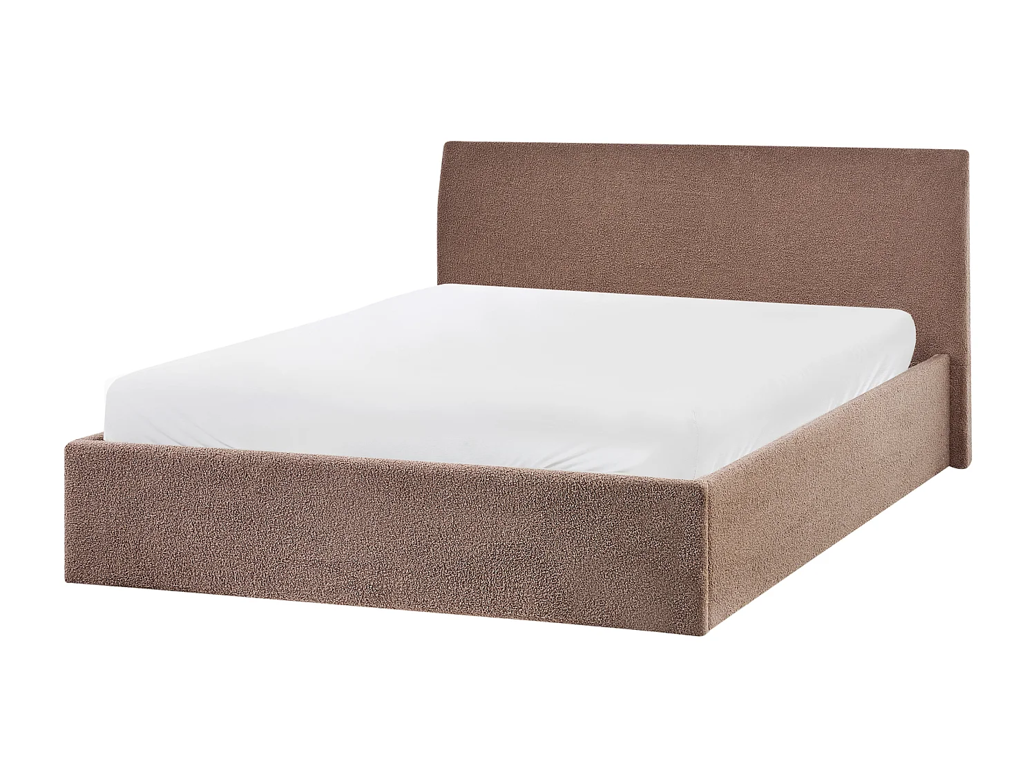 Ottoman Bed ORBEY Boucle Brown 140 x 200 cm (EU Double)