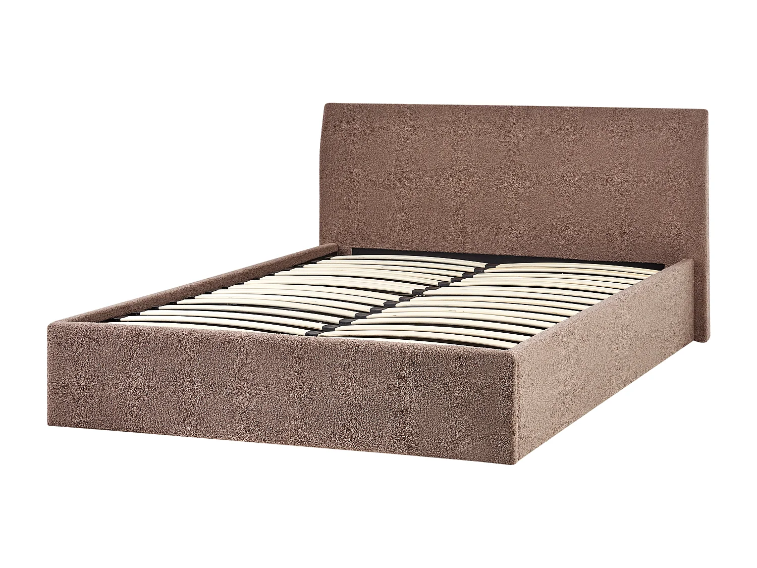 Ottoman Bed ORBEY Boucle Brown 140 x 200 cm (EU Double)