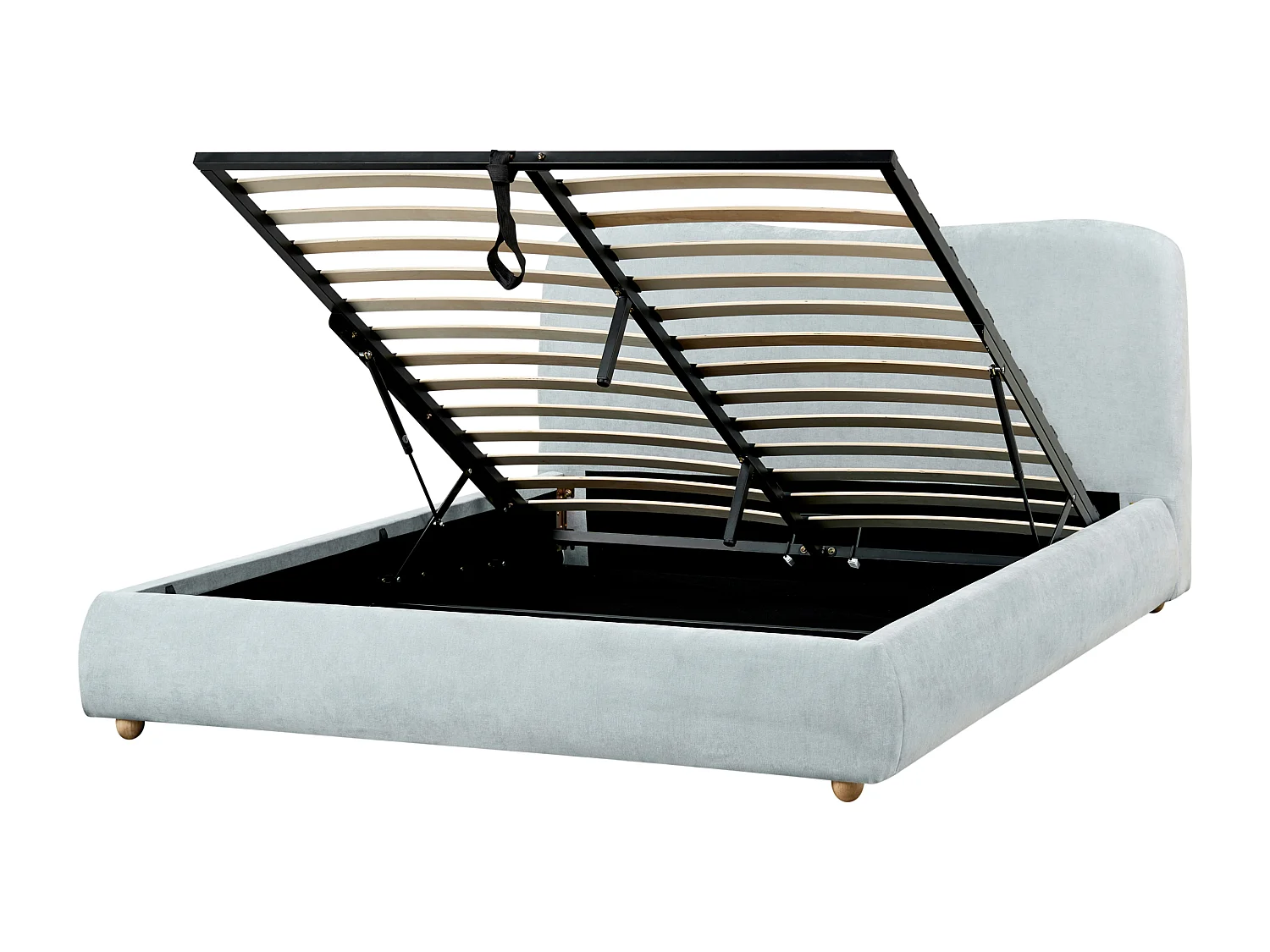 Bett mit Stauraum Stoff BLAGNAC 160 x 200 cm Hellblau