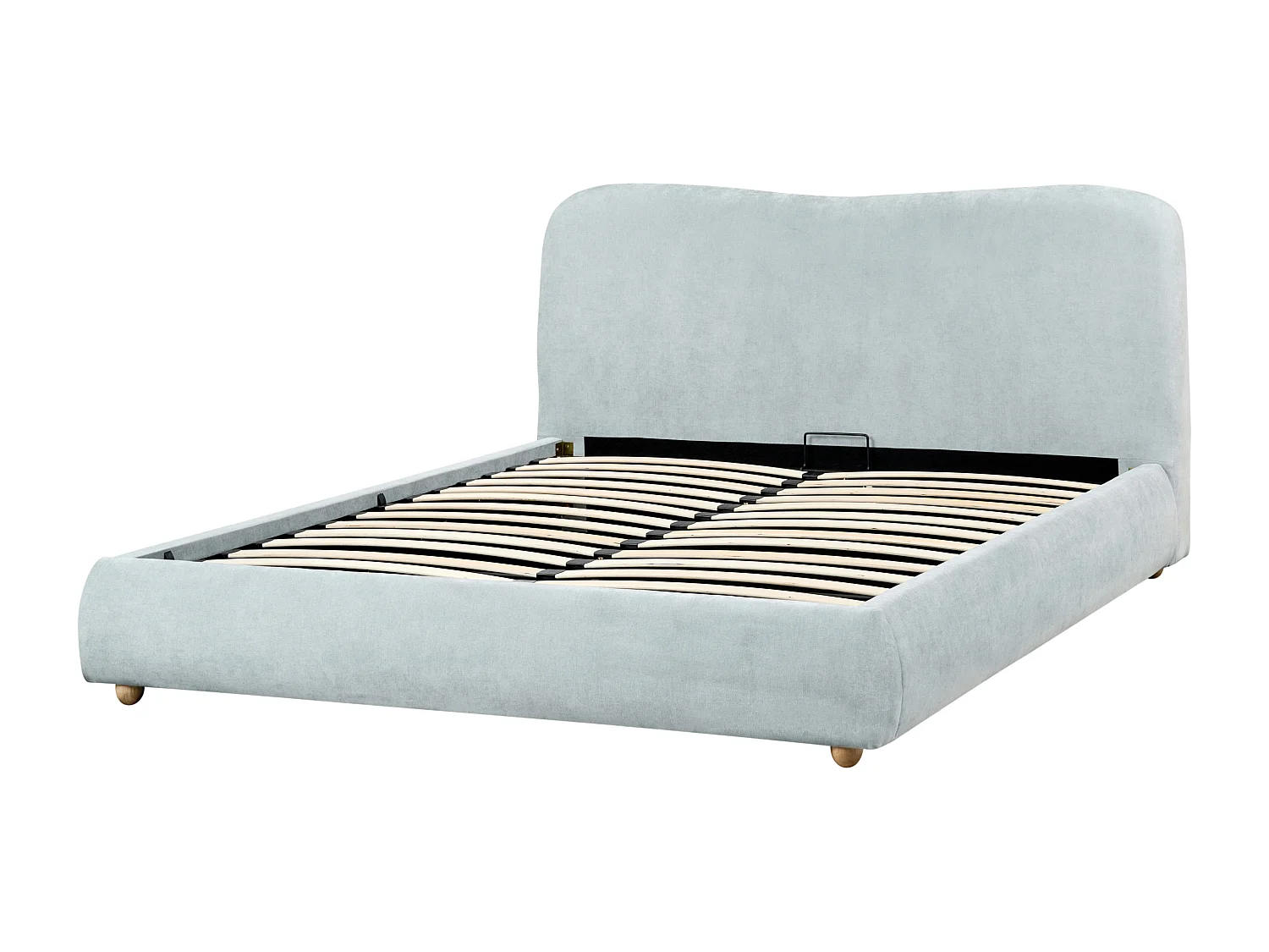 Bett mit Stauraum Stoff BLAGNAC 160 x 200 cm Hellblau