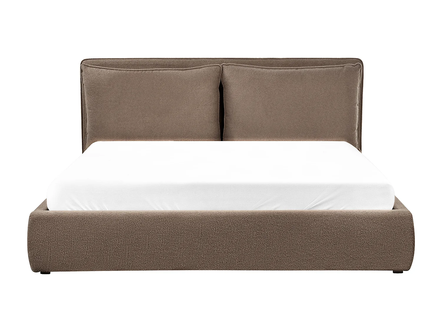 Bett mit Stauraum Bouclé BAJONNA 180 x 200 cm Taupe