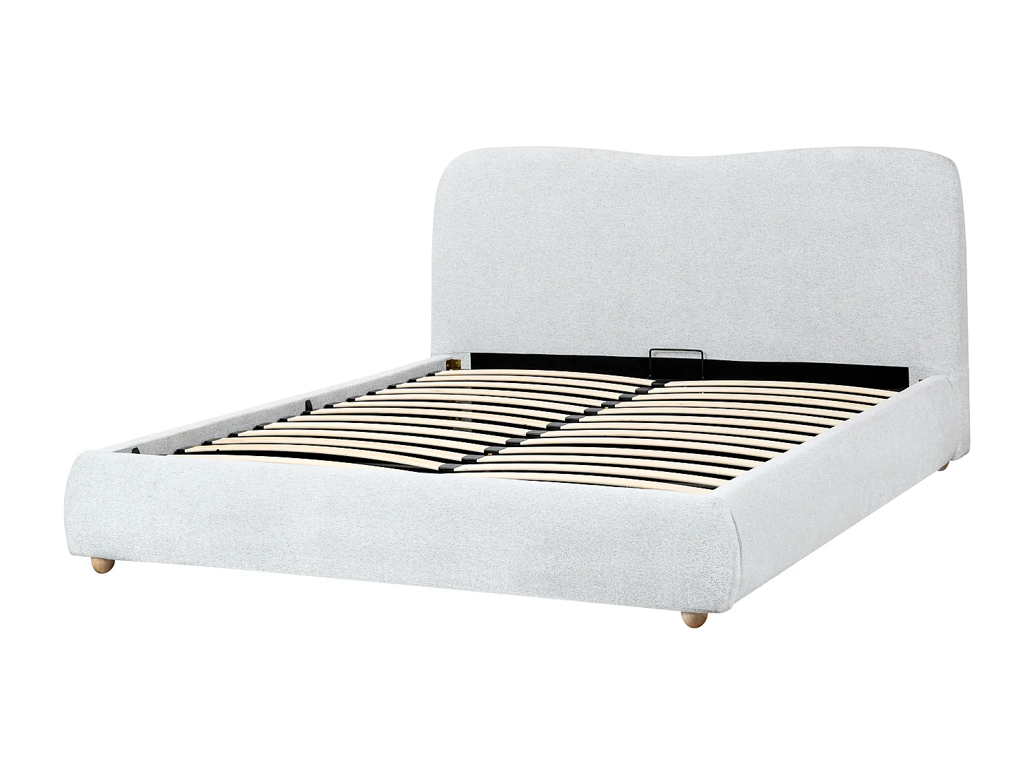 Ottoman Bed BLAGNAC Fabric Light Grey 160 x 200 cm (EU King Size)
