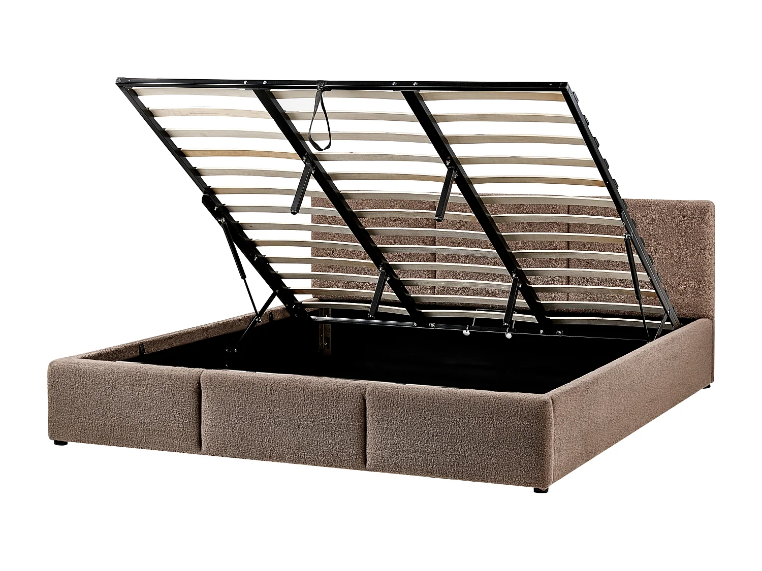 Lit ottoman Bouclé BOUSSE 180 x 200 cm Taupe