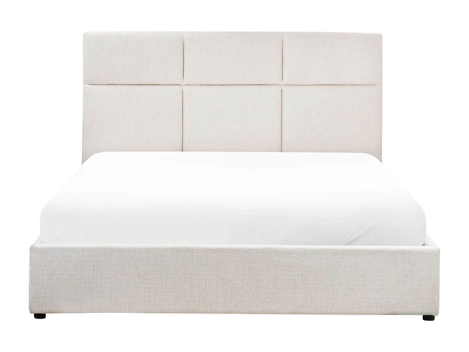 Lit ottoman Tissu LAGORD 160 x 200 cm Blanc cassé