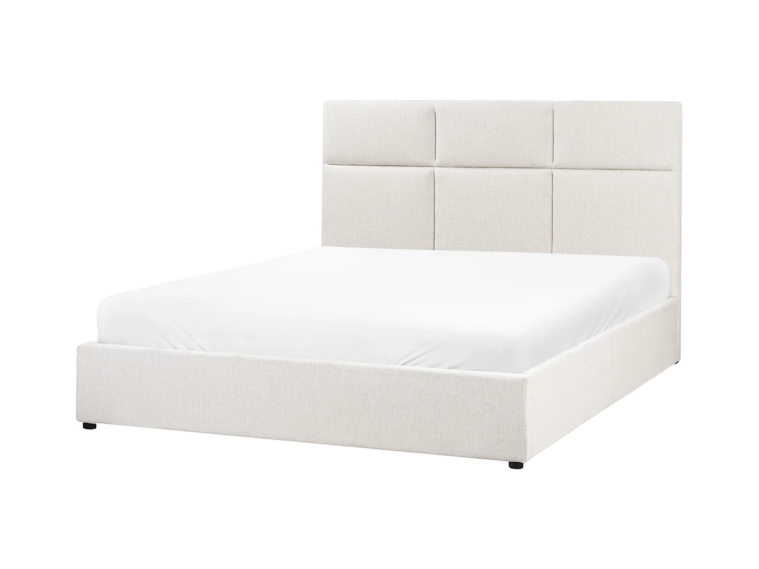 Lit ottoman Tissu LAGORD 160 x 200 cm Blanc cassé