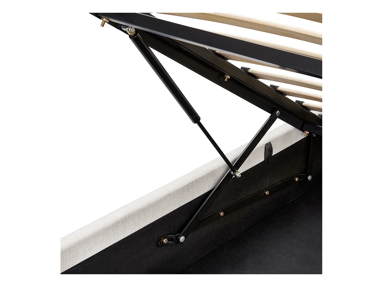 Lit ottoman Tissu LAGORD 160 x 200 cm Blanc cassé