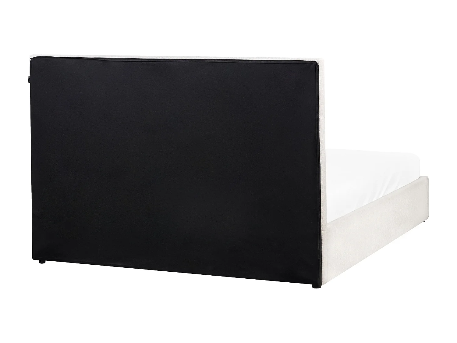 Cama con almacenaje Tela LAGORD 160 x 200 cm Blanco crema