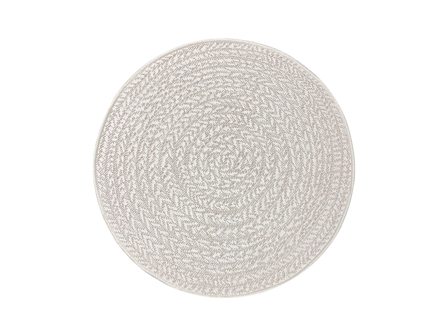 Tapis Kansas intérieur extérieur jute résistant intempéries terrasse - Crème - 160 cm, Rond