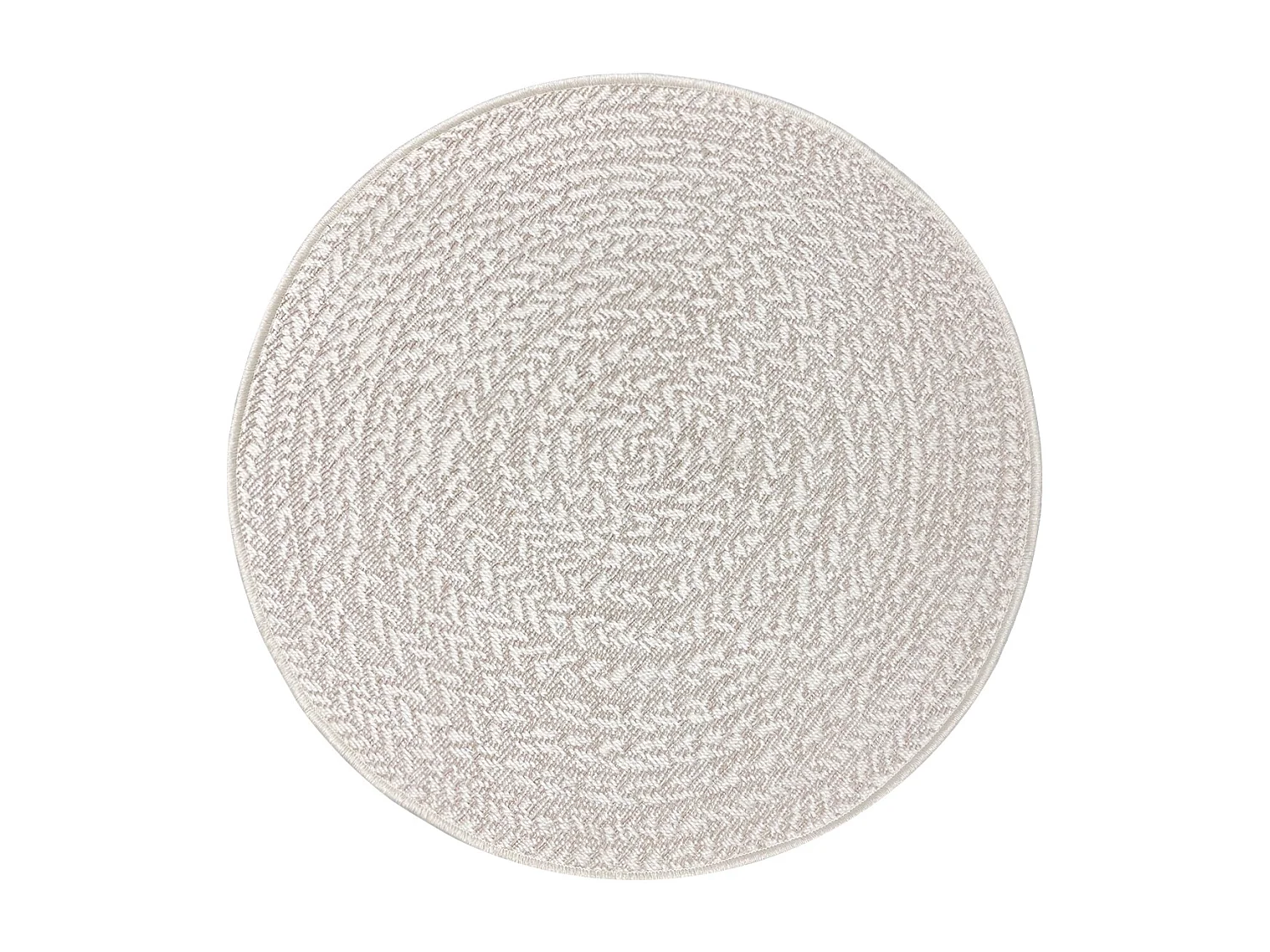 Tapis Kansas intérieur extérieur jute résistant intempéries terrasse - Crème - 160 cm, Rond