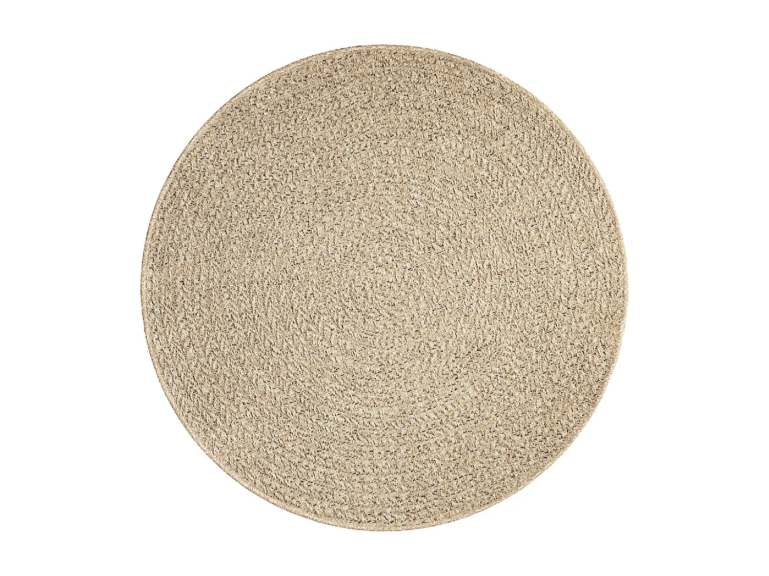 Tapis Kansas intérieur extérieur jute résistant intempéries terrasse - Nature - 80 cm, Rond