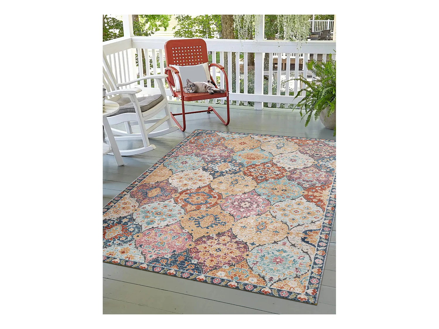 Tapis Palma d'extérieur Vintage, Multi, 160 x 230 cm