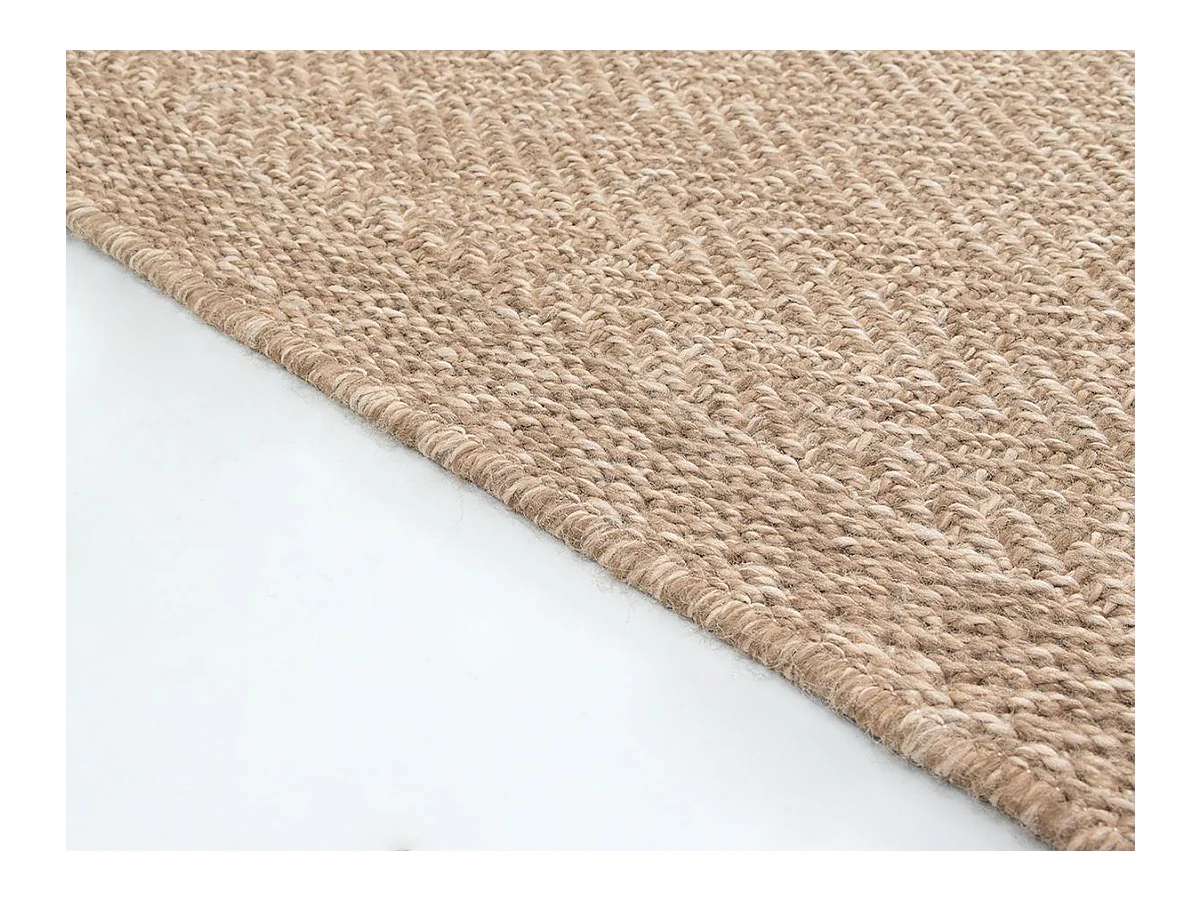 Tapis Kansas intérieur extérieur jute optique résistant intempéries terrasse - Nature - 120 cm, Rond