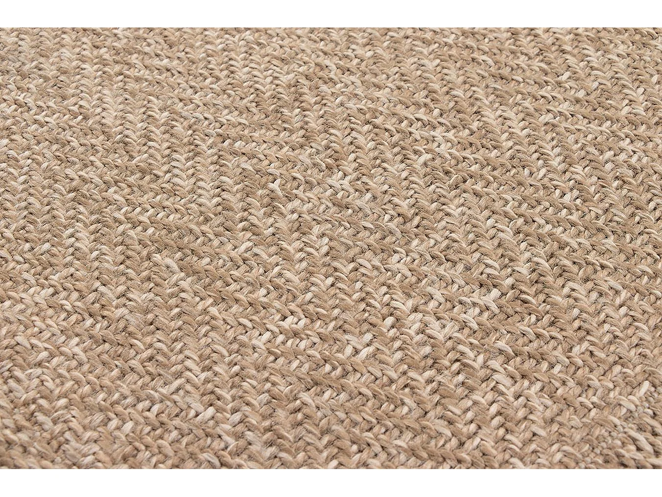 Tapis Kansas intérieur extérieur jute optique résistant intempéries terrasse - Nature - 120 cm, Rond