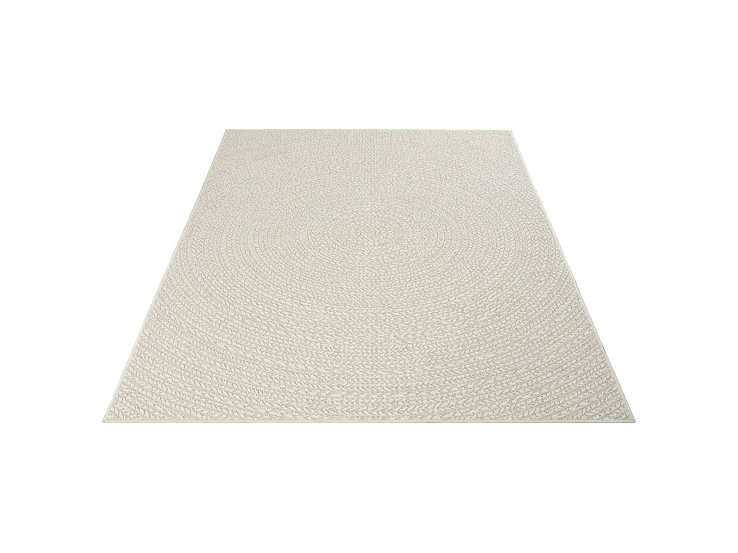Tapis Kansas intérieur extérieur jute optique résistant intempéries terrasse - Crème - 80 x 150 cm