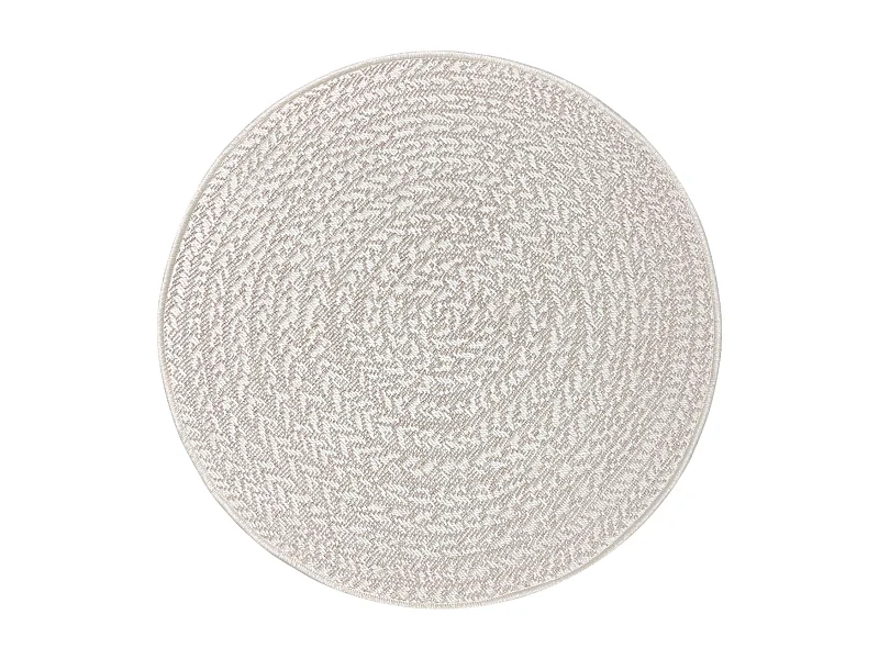 Tapis Kansas intérieur extérieur jute résistant intempéries terrasse - Crème - 80 cm, Rond
