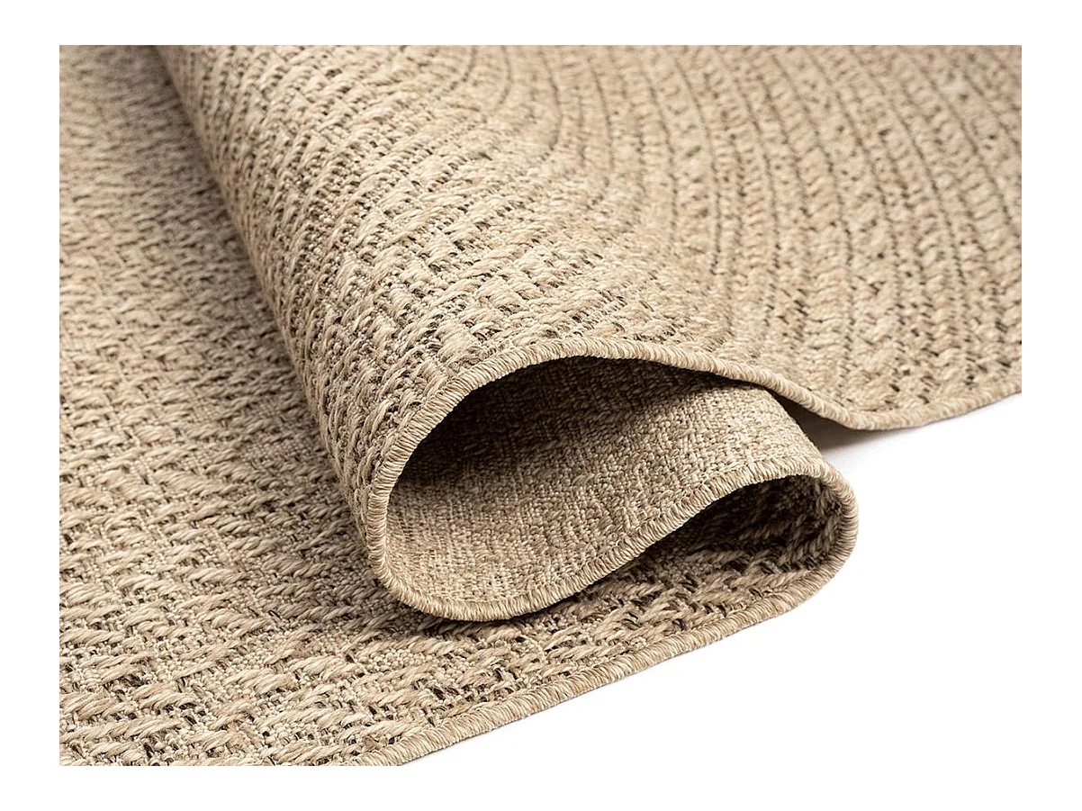 Tapis Kansas intérieur extérieur jute résistant intempéries terrasse - Nature - 120 x 170 cm