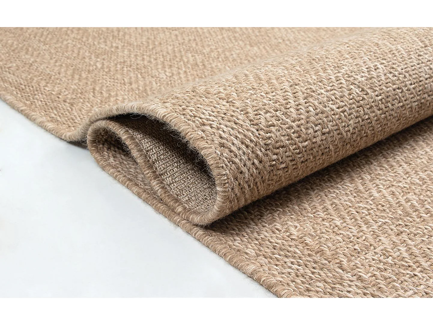 Tapis Kansas intérieur extérieur jute optique résistant intempéries terrasse - Nature - 80 x 250 cm