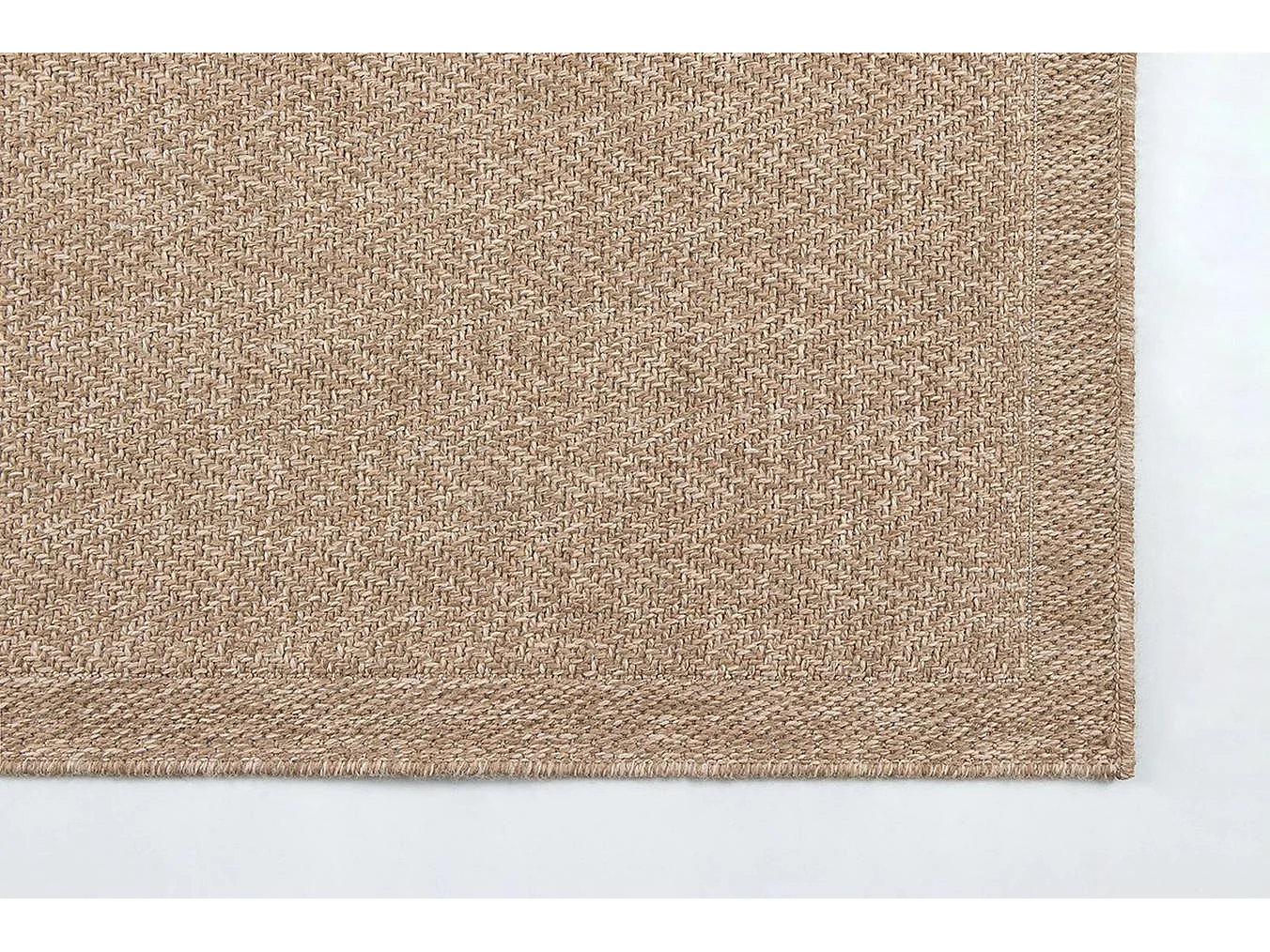 Tapis Kansas intérieur extérieur jute optique résistant intempéries terrasse - Nature - 80 x 250 cm