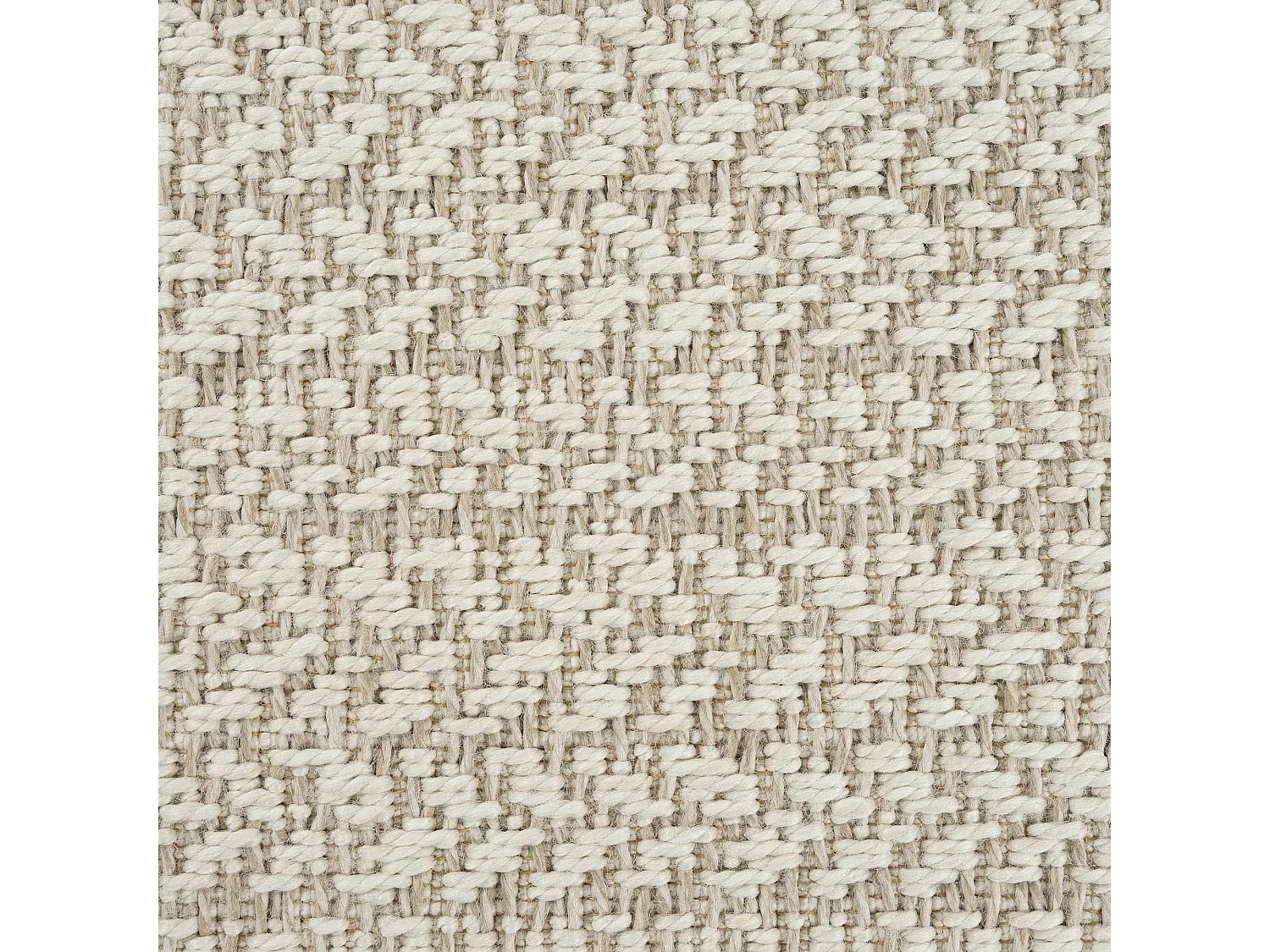 Tapis Kansas intérieur extérieur jute uni résistant intempéries terrasse - Crème - 80 x 250 cm