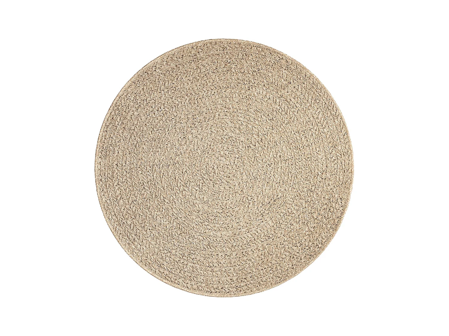 Tapis Kansas intérieur extérieur jute résistant intempéries terrasse - Nature - 160 cm, Rond