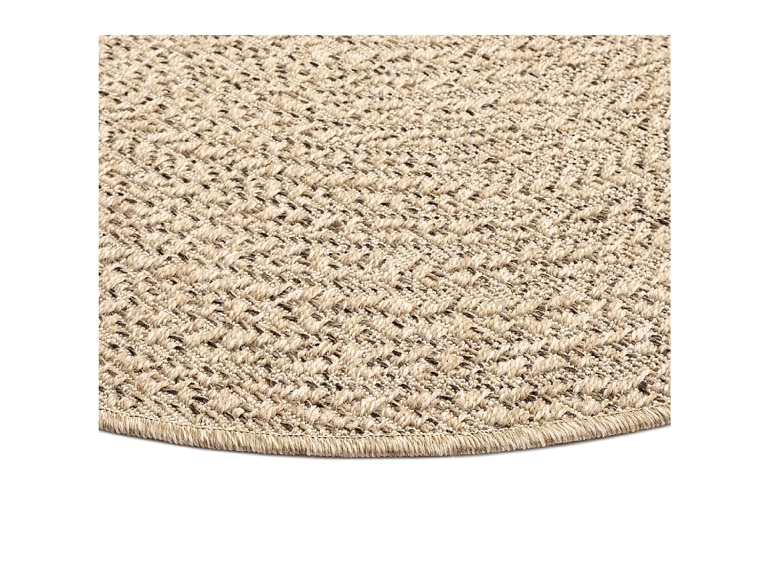 Tapis Kansas intérieur extérieur jute résistant intempéries terrasse - Nature - 160 cm, Rond
