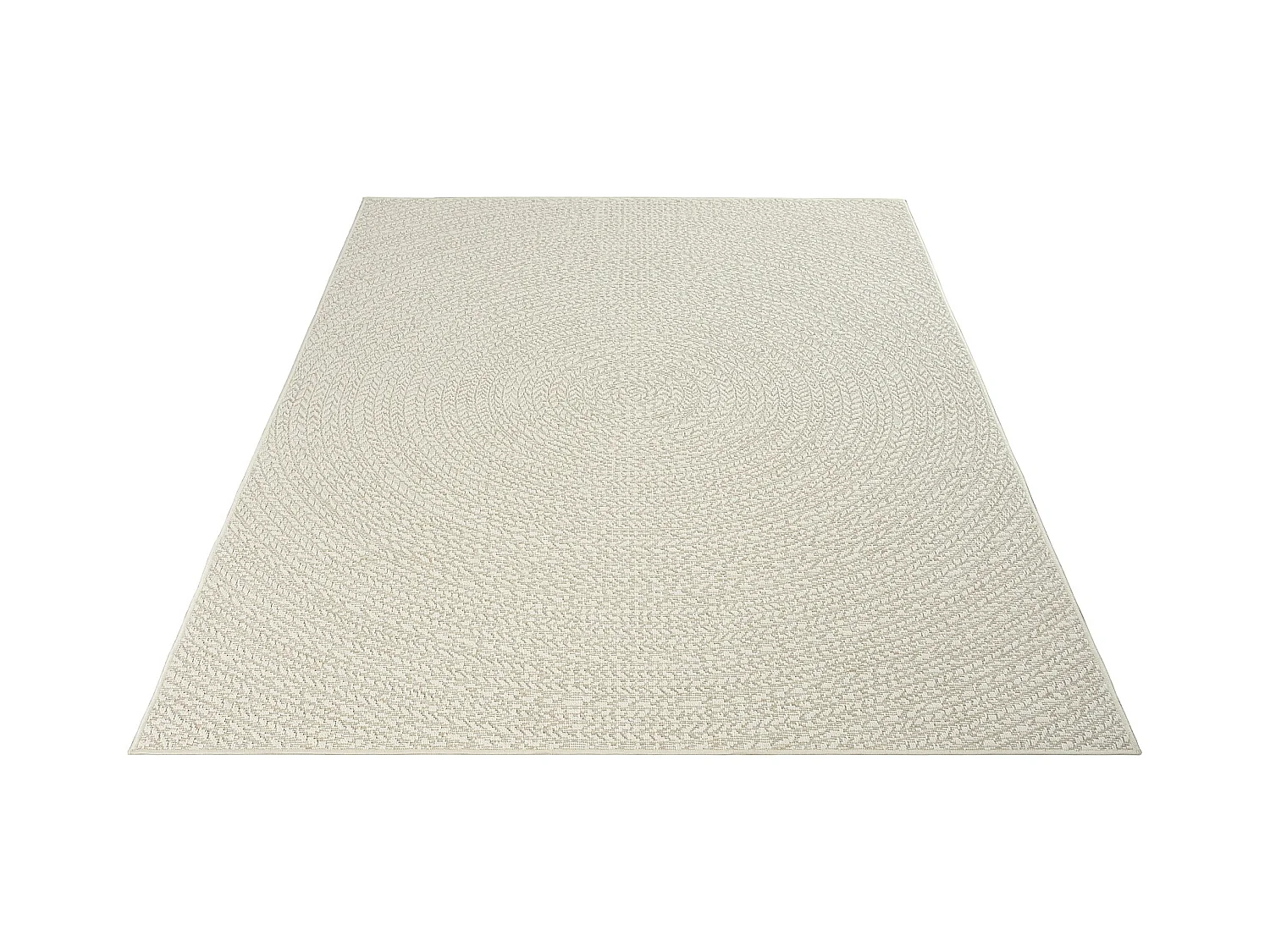 Tapis Kansas intérieur extérieur jute résistant intempéries terrasse - Crème - 80 x 250 cm
