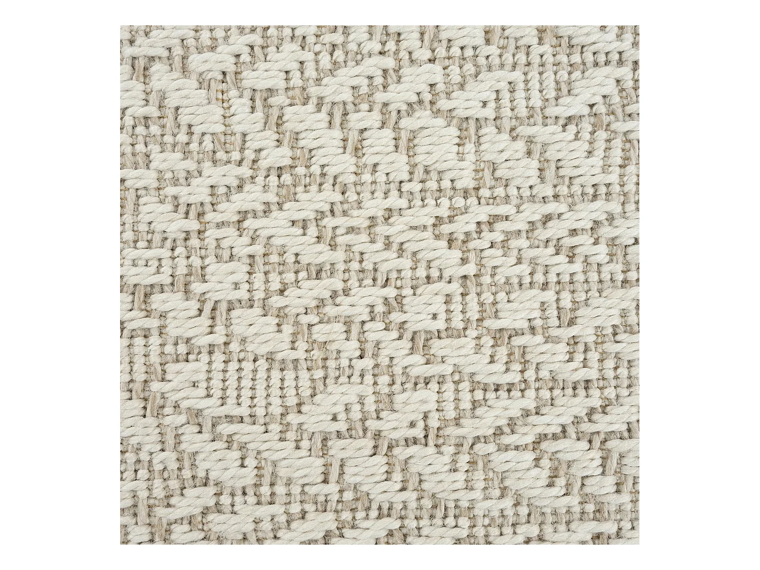Tapis Kansas intérieur extérieur jute résistant intempéries terrasse - Crème - 80 x 250 cm