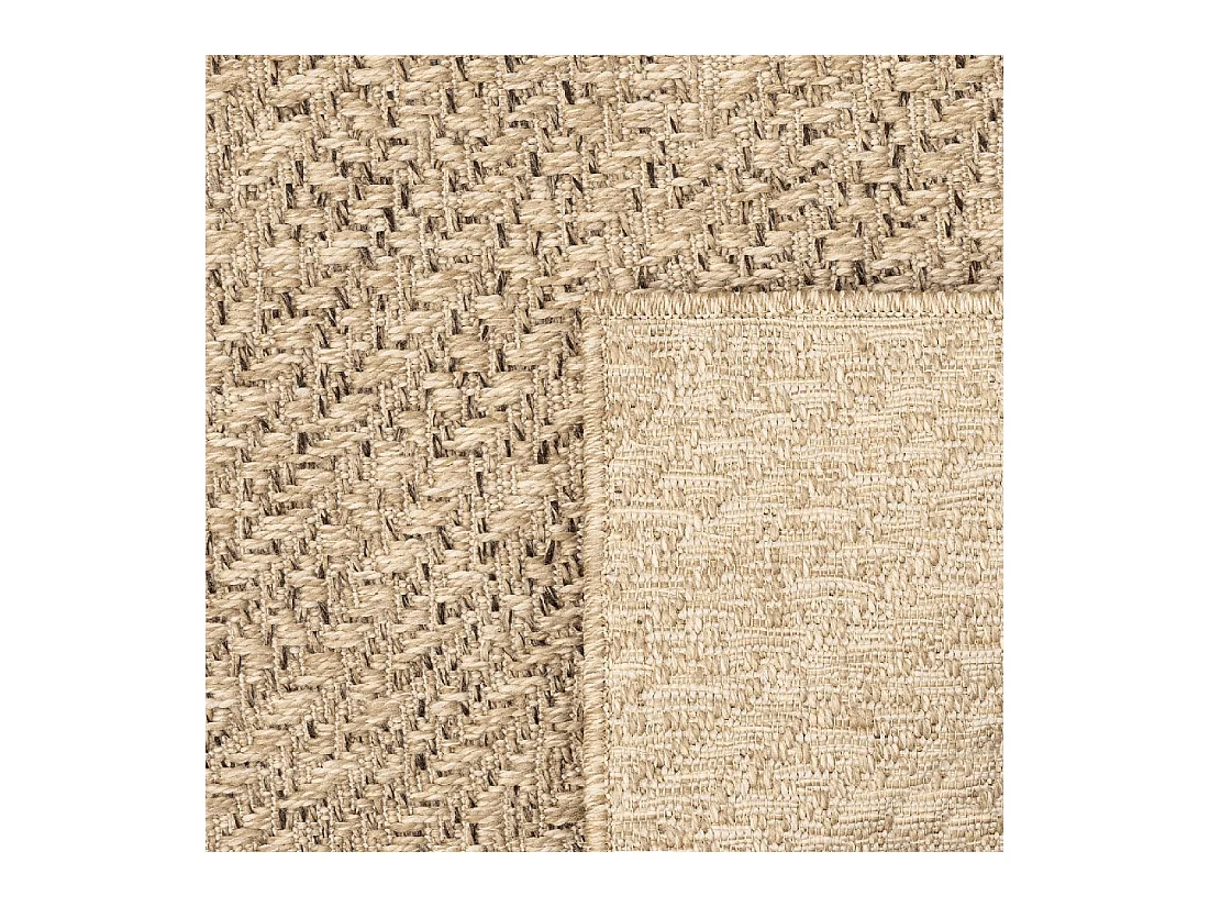 Tapis Kansas intérieur extérieur jute résistant intempéries terrasse - Nature - 80 x 150 cm
