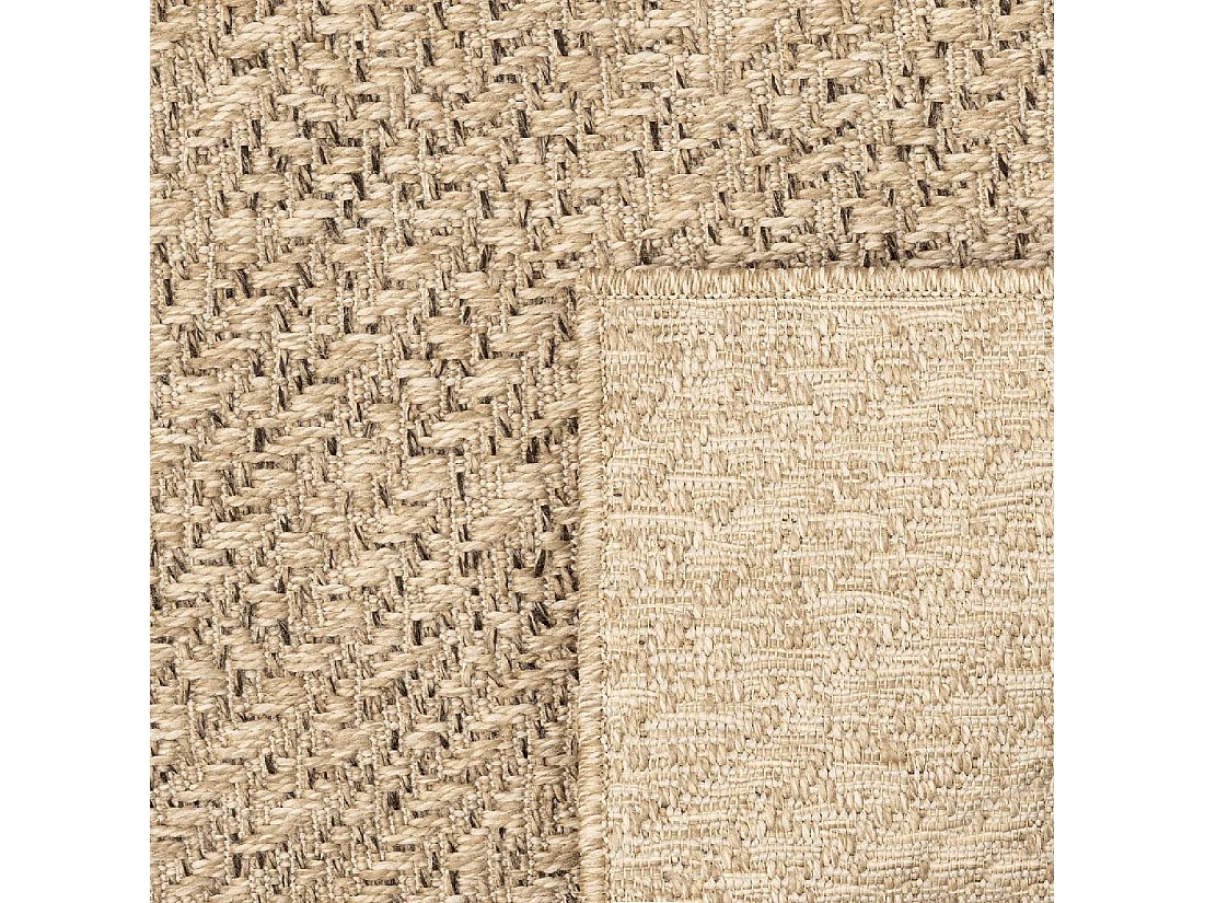 Tapijt Kansas Buiten Binnen Jute Optiek Weerbestendig - Natuur - 80 x 150 cm