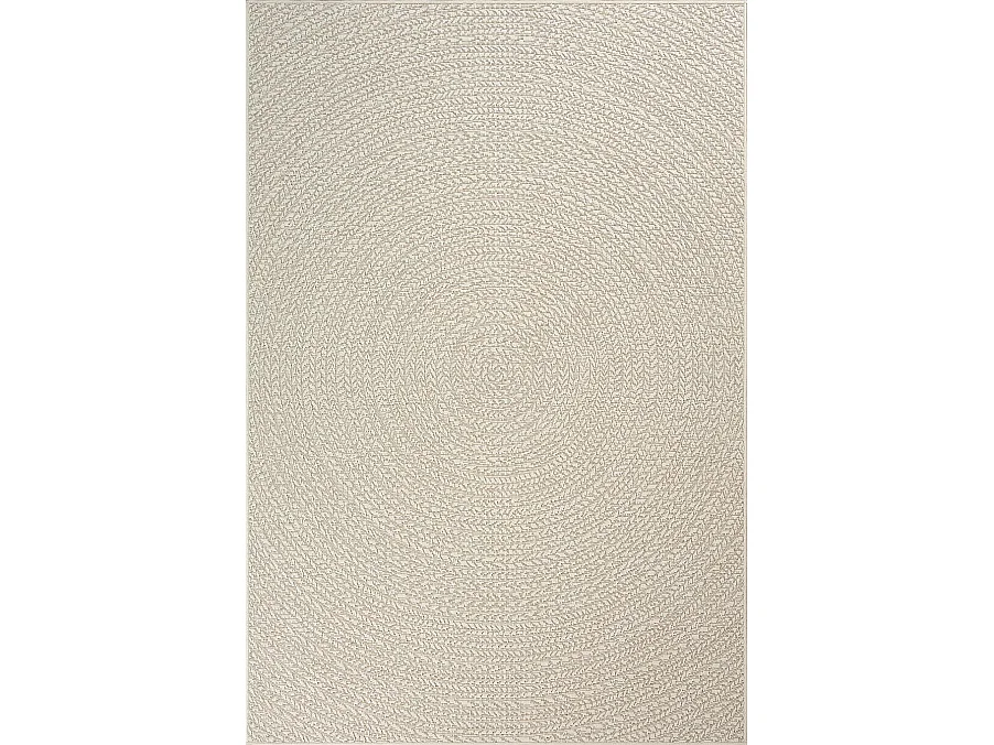 Tapis Kansas intérieur extérieur jute résistant intempéries terrasse - Crème - 140 x 200 cm