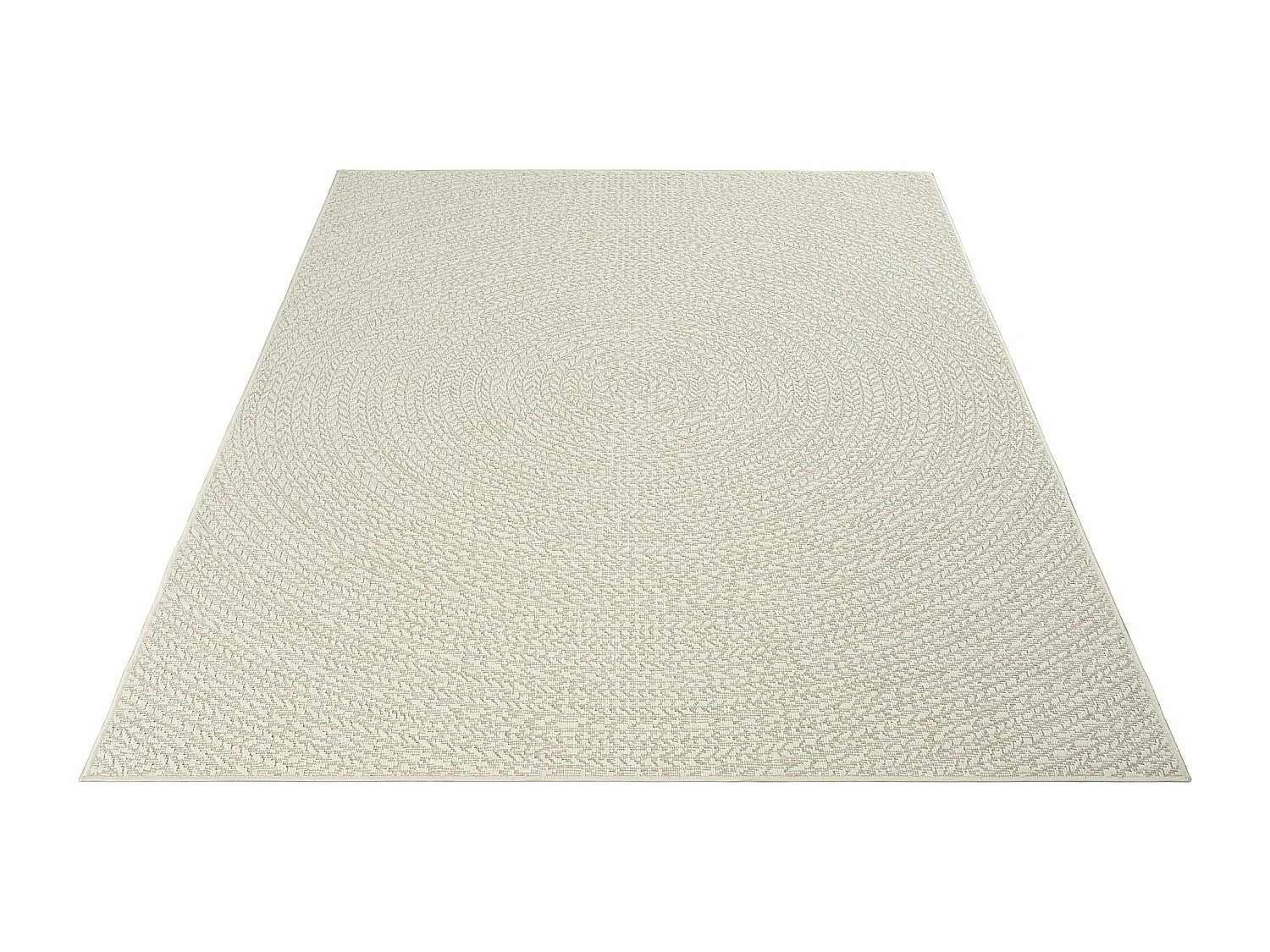 Tapis Kansas intérieur extérieur jute résistant intempéries terrasse - Crème - 140 x 200 cm