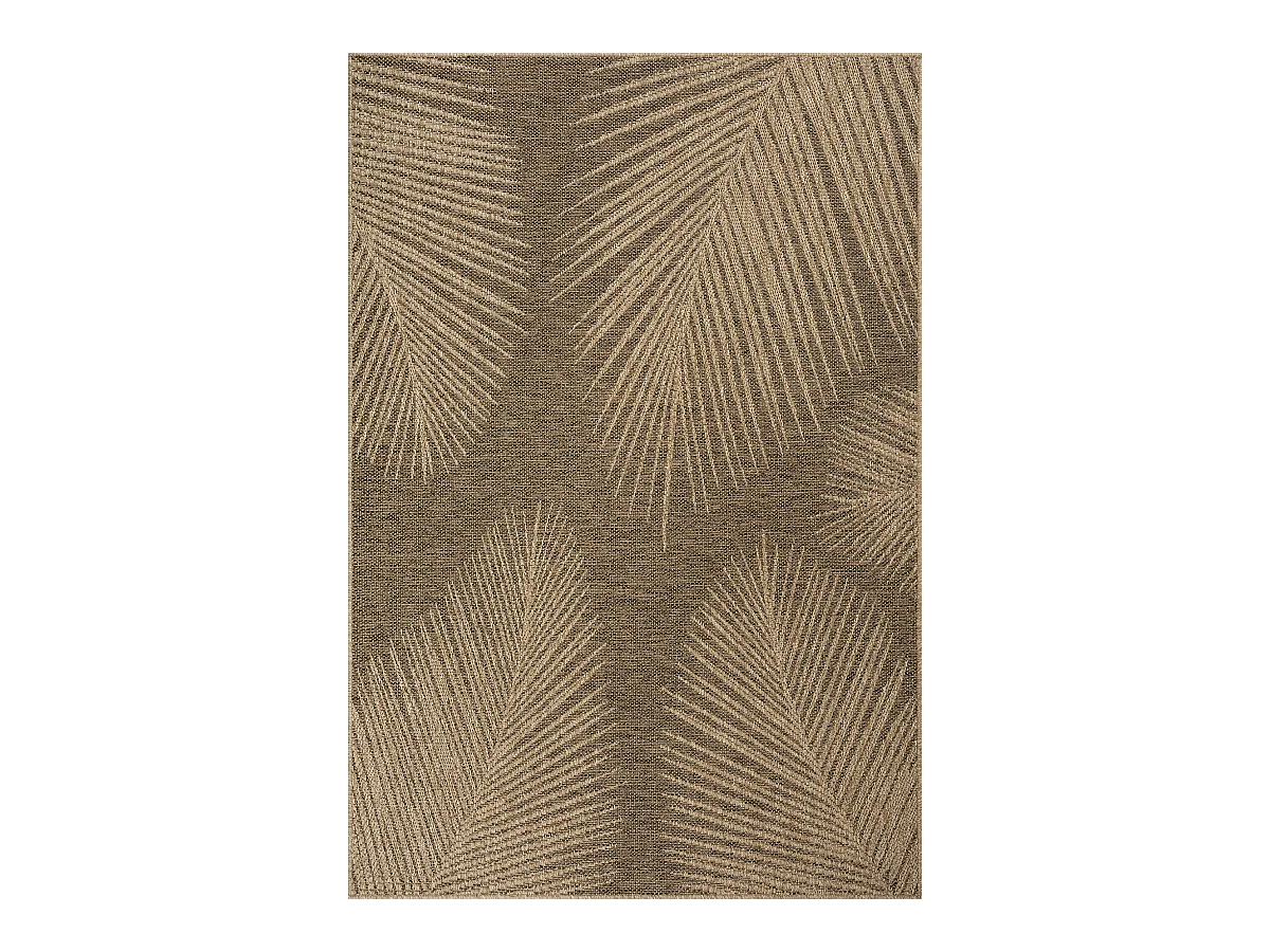 Tapis Kansas intérieur extérieur jute palmier résistant intempéries terrasse - Nature - 60 x 90 cm