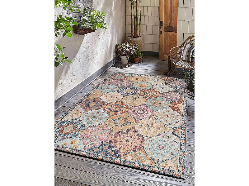 Tapis Palma d'extérieur Ornament, Multi, 120 cm, Rond