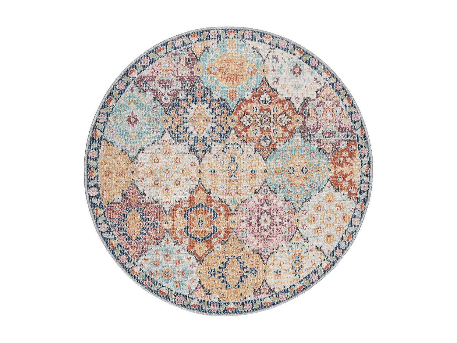 Tapis Palma d'extérieur Ornament, Multi, 120 cm, Rond