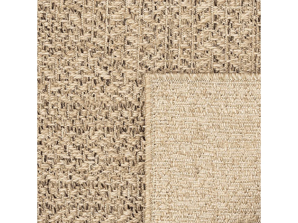 Tapis Kansas intérieur extérieur jute uni résistant intempéries terrasse - Nature - 160 x 230 cm