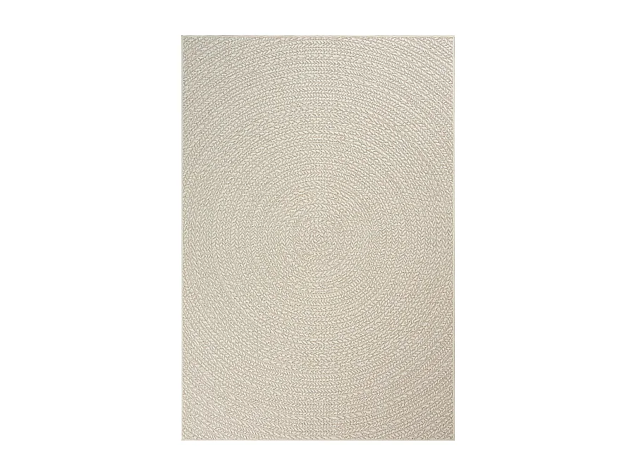 Tapis Kansas intérieur extérieur jute résistant intempéries terrasse - Crème - 160 x 230 cm