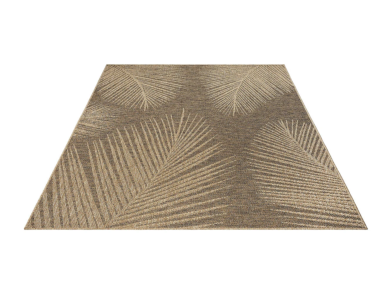 Tapis Kansas intérieur extérieur jute palmier résistant intempéries terrasse - Nature - 60 x 180 cm