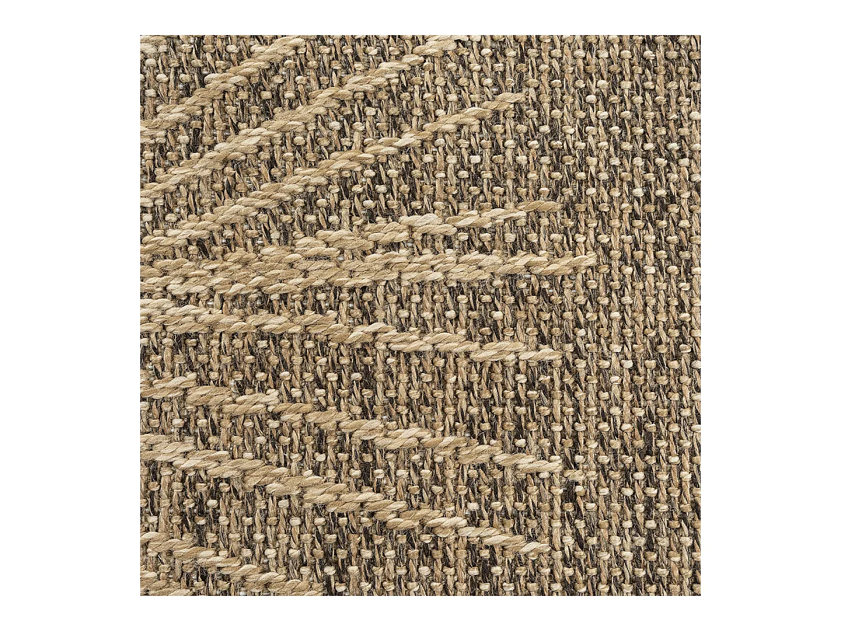 Tapis Kansas intérieur extérieur jute palmier résistant intempéries terrasse - Nature - 80 x 250 cm