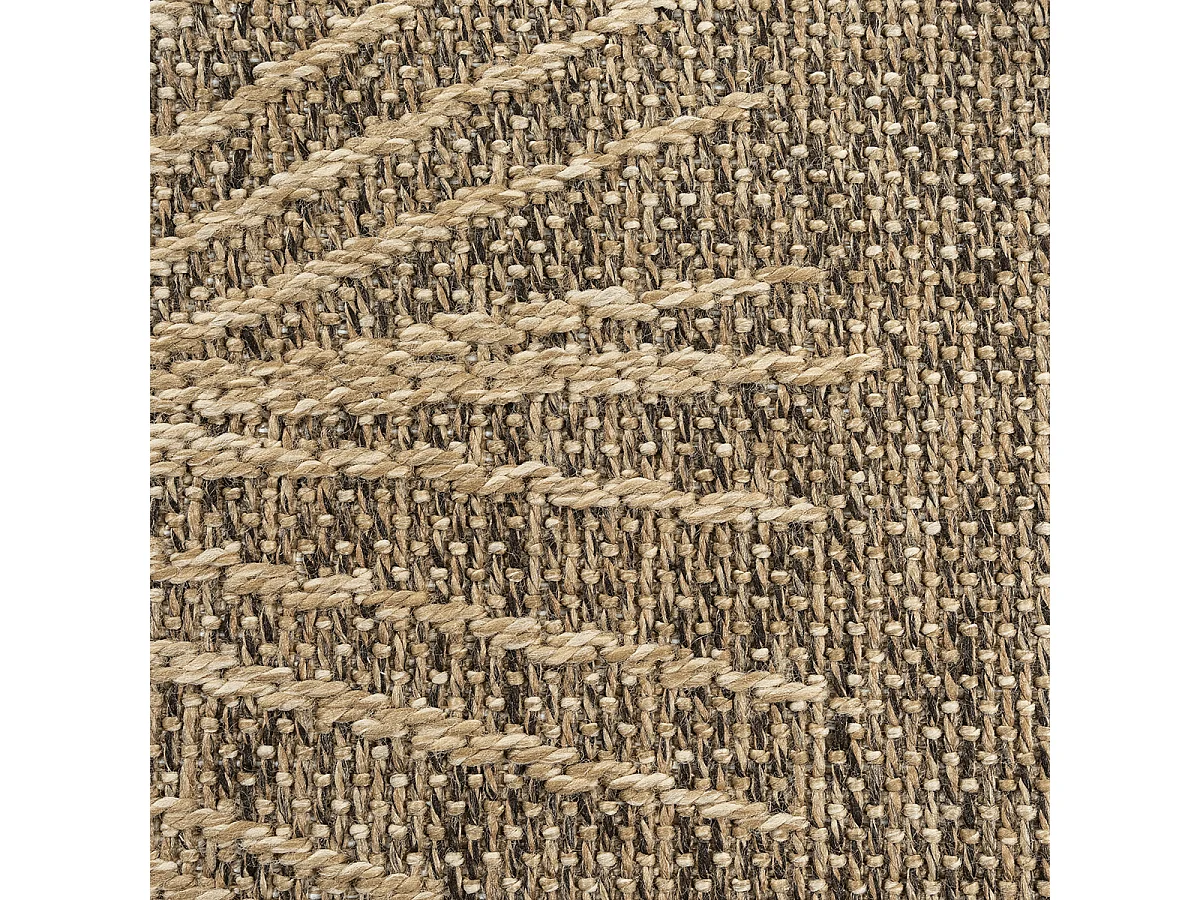 Tapis Kansas intérieur extérieur jute optique palmier résistant intempéries terrasse - Nature - 80 x 250 cm