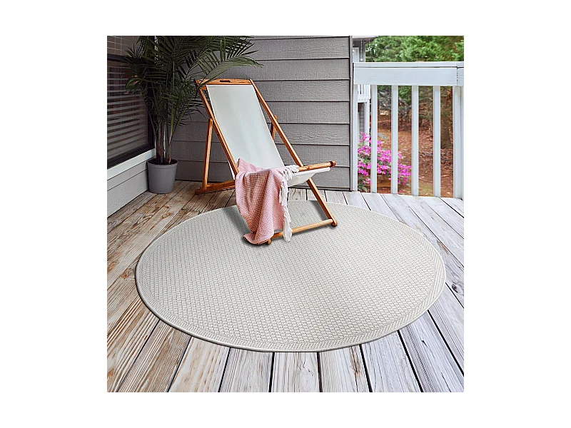 Teppich Toulouse Outdoor, Uni, Cream, 120 cm, rund