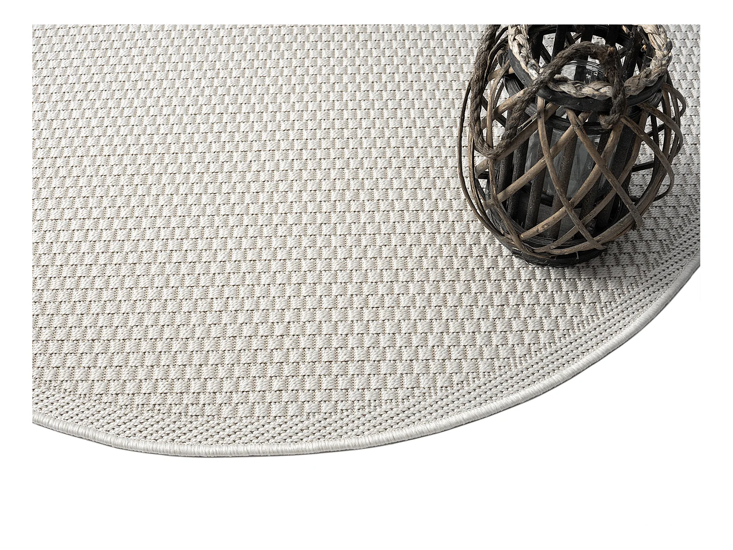 Tapis Toulouse d'extérieur uni, Crème, 120 cm, Rond