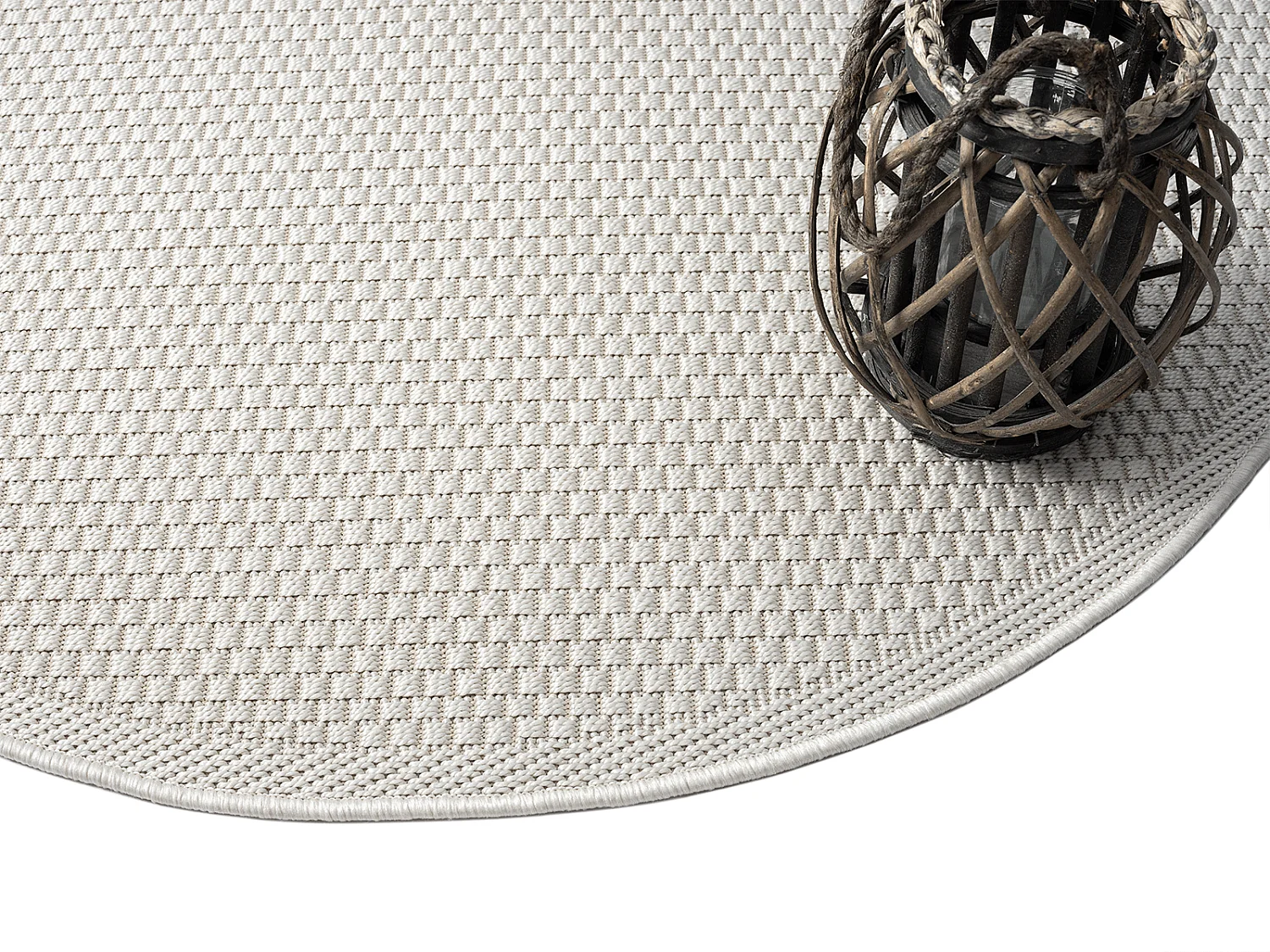 Tapete Exterior Toulouse, Uni, Creme, 120 cm, Redondo