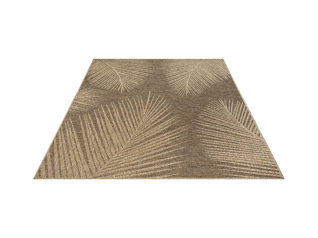 Tapis Kansas intérieur extérieur jute palmier résistant intempéries terrasse - Nature - 240 x 340 cm