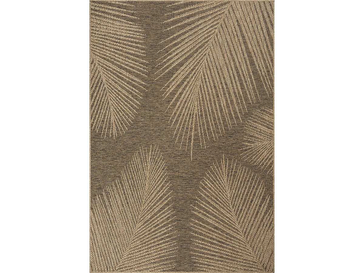 Tapis Kansas intérieur extérieur jute optique palmier résistant intempéries terrasse - Nature - 240 x 340 cm