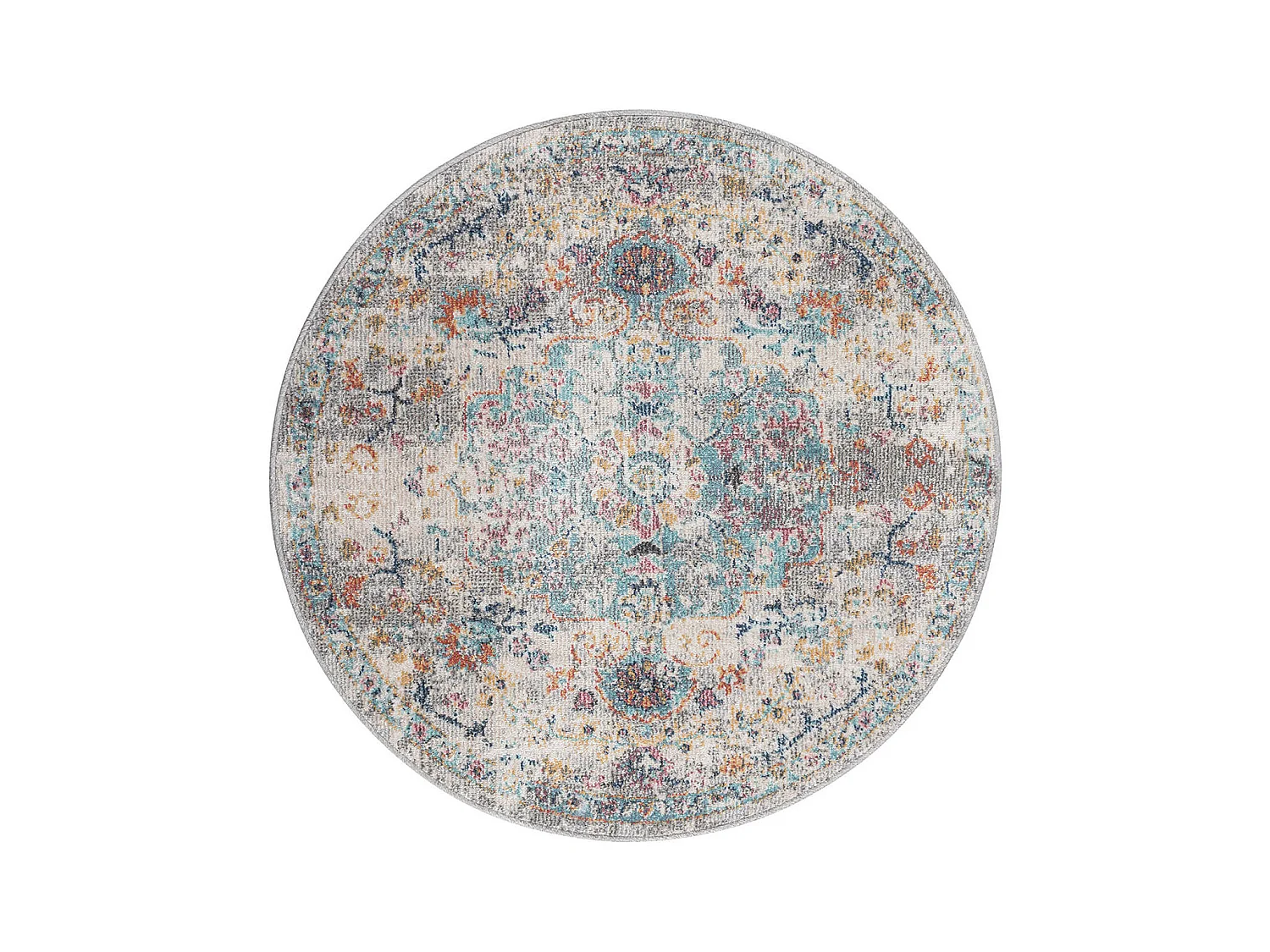 Tapis Palma d'extérieur Vintage, Multi, 120 cm, Rond