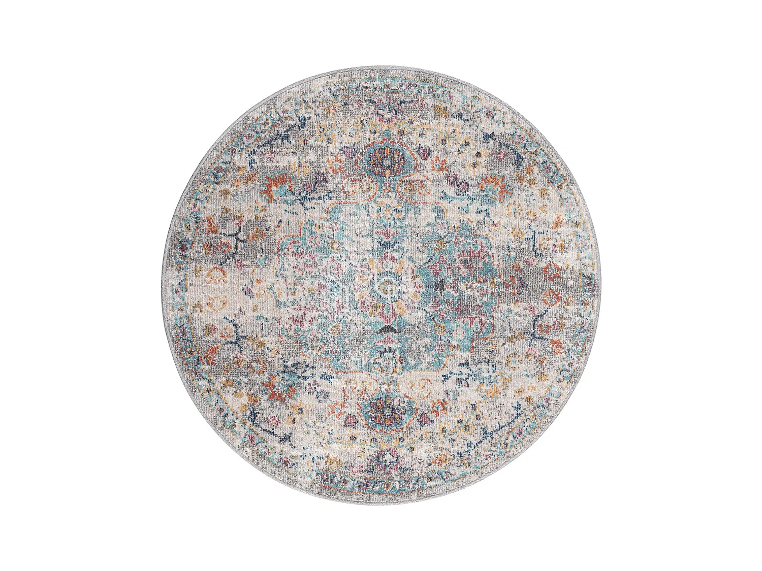 Tapis Palma d'extérieur Vintage, Multi, 120 cm, Rond