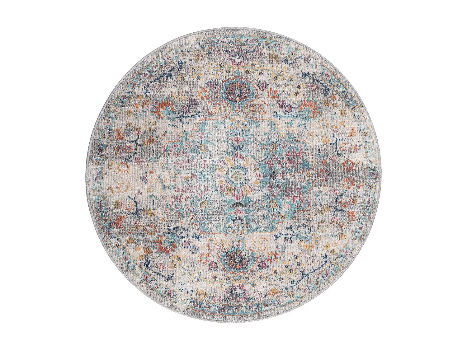 Tapis Palma d'extérieur Vintage, Multi, 120 cm, Rond
