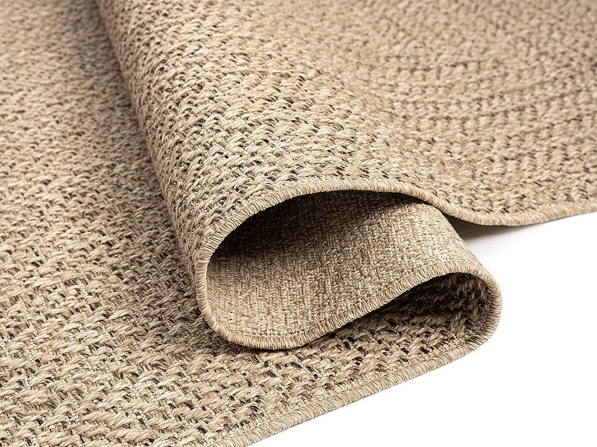 Alfombra Kansas Exterior Interior Aspecto Yute Resistente intemperie liso - Naturaleza - 120 x 170 cm